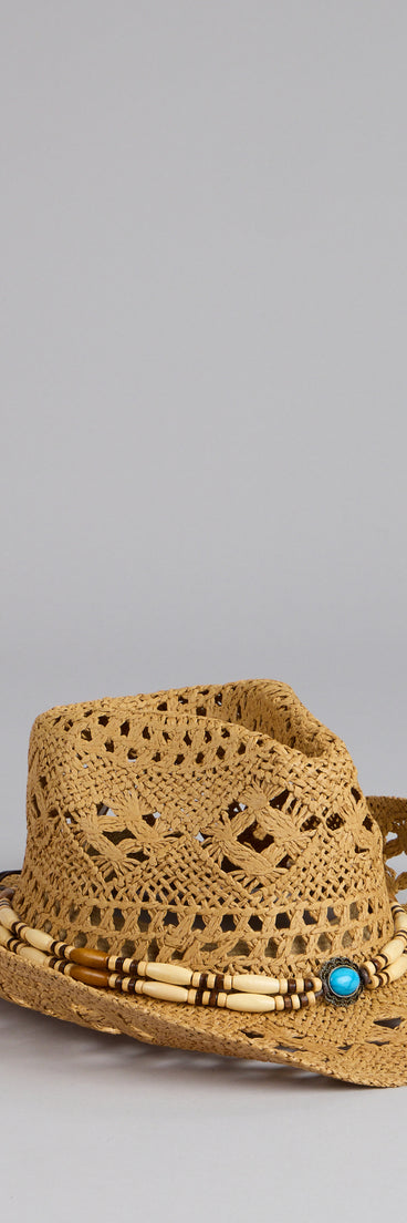 Wild Spirit Beaded Straw Cowboy Hat
