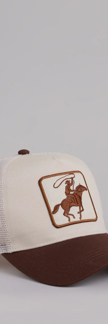 Cowboy Patch Snap Back Trucker Hat