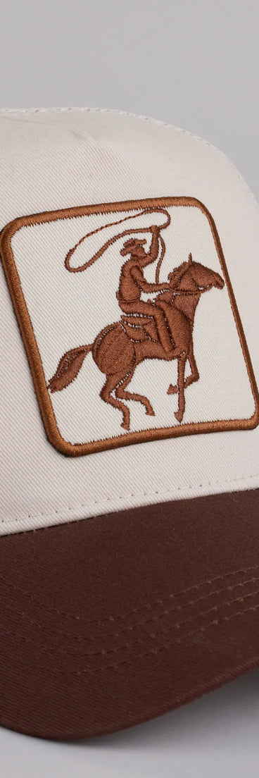 Cowboy Patch Snap Back Trucker Hat