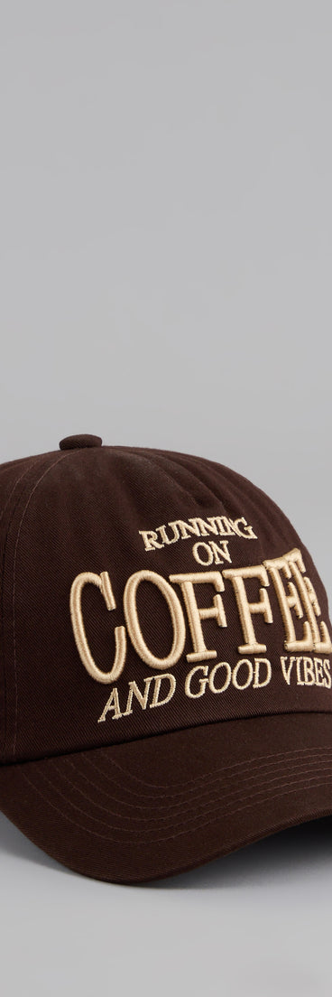This piece brings trend-right energy to the Running On Coffee Baseball Cap, perfect for fall outfits that stand out.