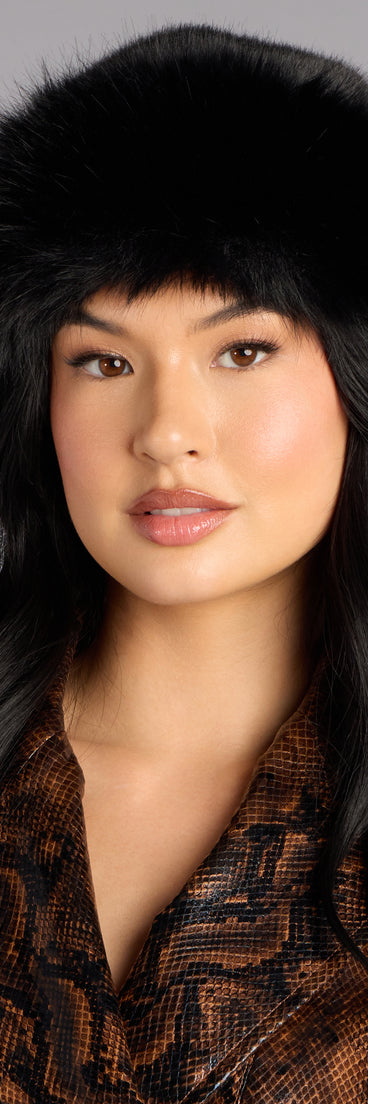 Cozy Glam Faux Fur Round Bucket Hat