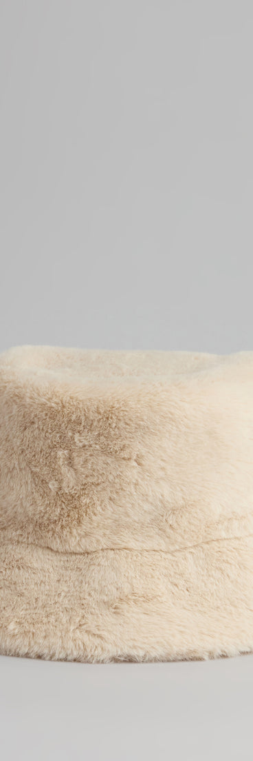 Cozy Glam Faux Fur Round Bucket Hat