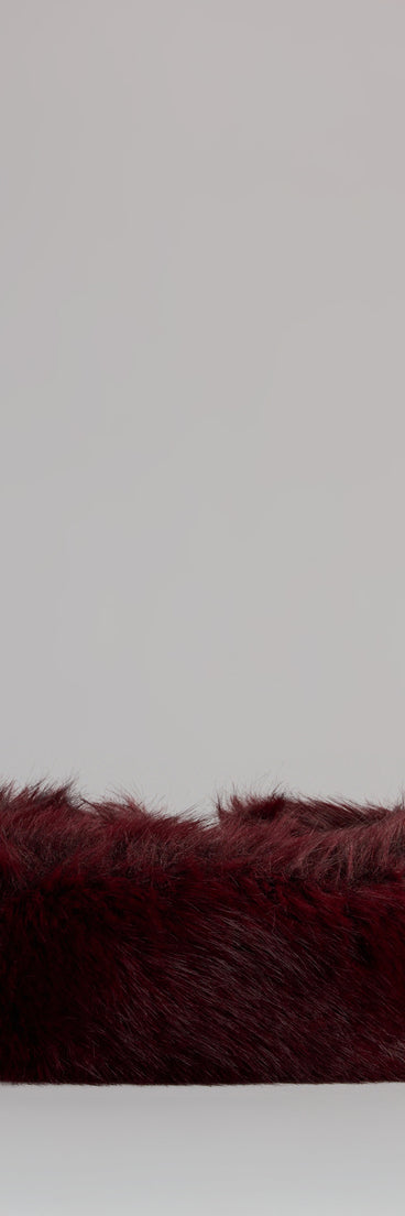 Style your vibe in seconds with the Snow Kissed Faux Fur Headband Wrap in burgundy, a fashion accessories essential that completes any outfit with ease.