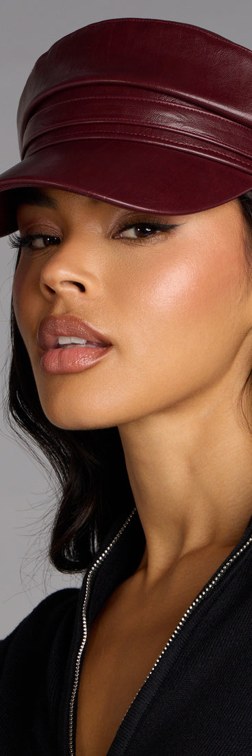 This piece brings trend-right energy to the Everyday Edge Faux Leather Cabby Hat, perfect for fall outfits that stand out.