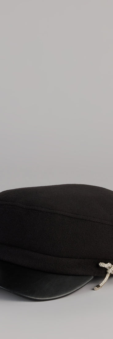 Glam In The City Rhinestone Bow Cabbie Hat