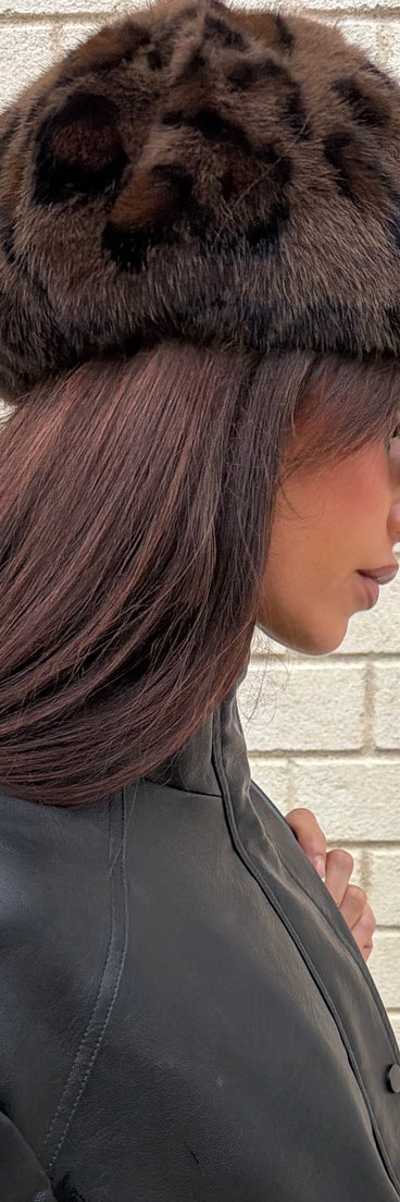 Leopard Luxe Faux Fur Beret