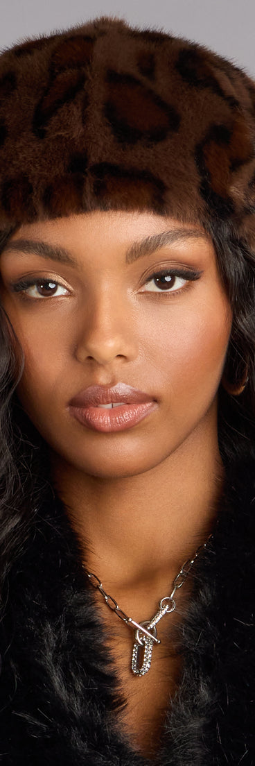 Leopard Luxe Faux Fur Beret