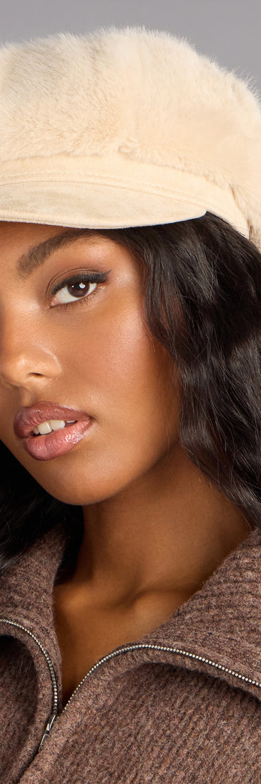 Cozy On Repeat Faux Fur Suede Cabby Hat
