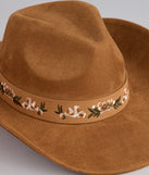 Prairie Petals Faux Suede Cowboy Hat