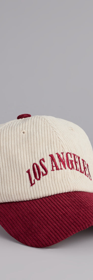 This piece brings trend-right energy to the LA Vibes Corduroy Baseball Cap, perfect for fall outfits that stand out.
