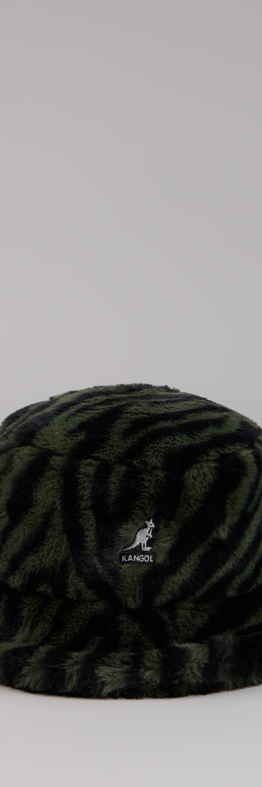This piece brings trend-right energy to the Kangol Zebra Print Faux Fur Bucket Hat, perfect for fall outfits that stand out.