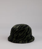 Kangol Zebra Print Faux Fur Bucket Hat