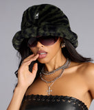 Kangol Zebra Print Faux Fur Bucket Hat