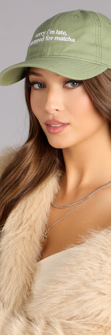 Sorry I’m Late Matcha Baseball Cap