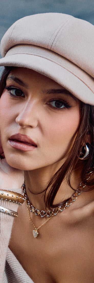 Cool Girl Classic Faux Wool Cabby Hat