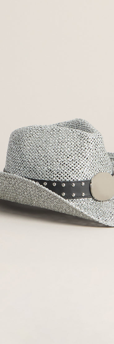 Western Glam Metallic Straw Cowboy Hat