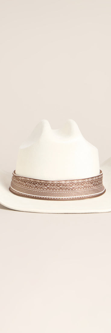 Western Kisses Scarf Trim Cowboy Hat