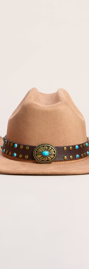 Desert Detail Faux Suede Cowboy Hat