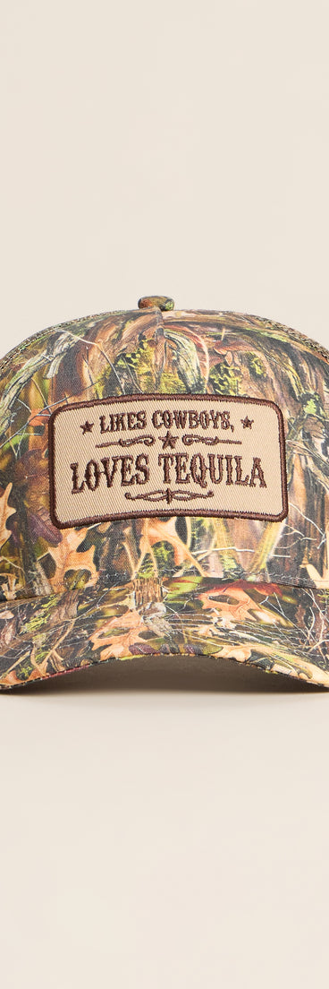 Cowboys And Tequila Camo Trucker Hat