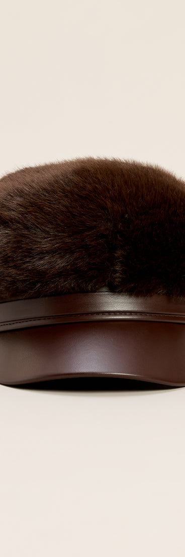 City Plush Faux Fur Cabby Hat