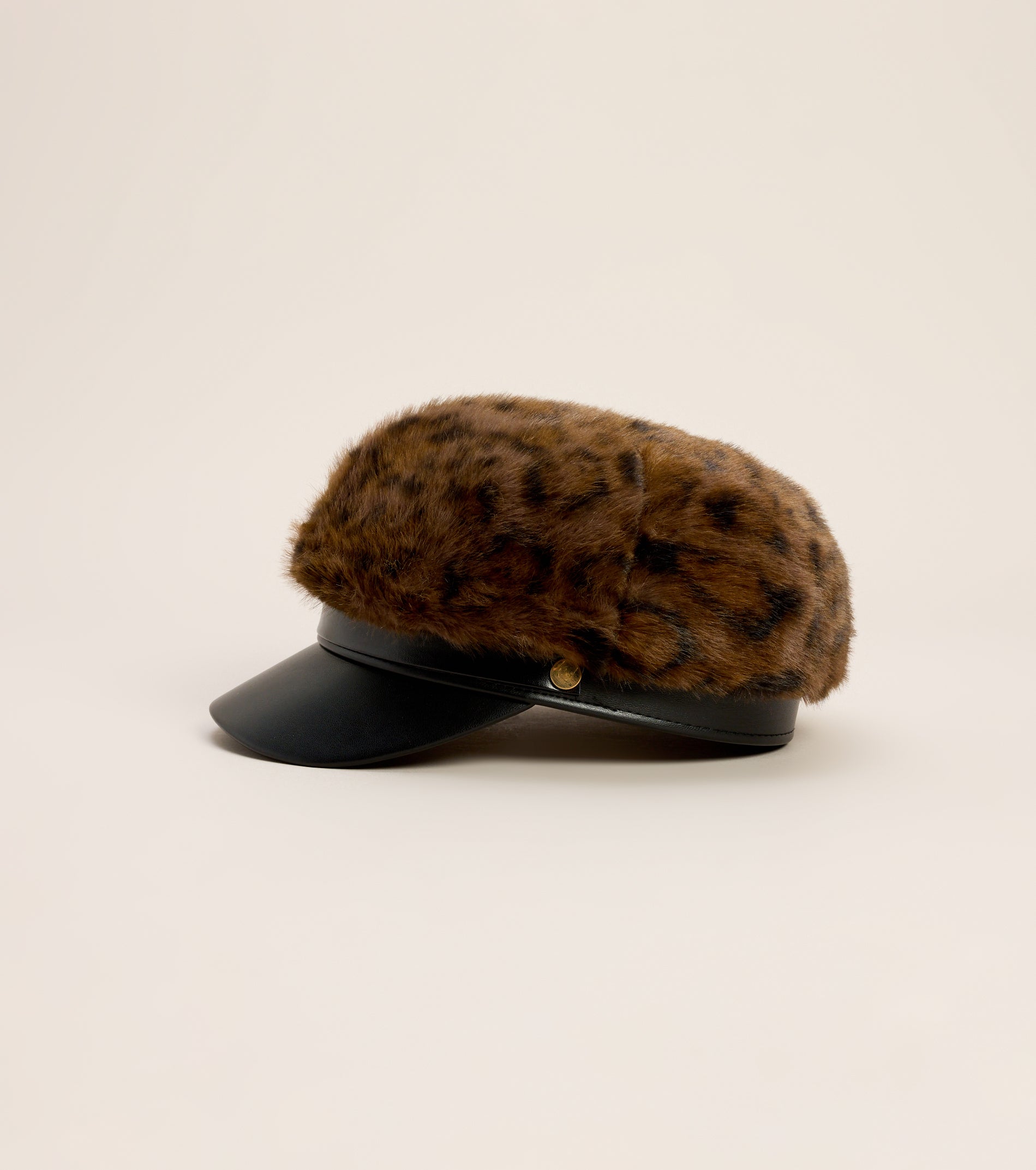 Wild Side Faux Fur Leopard Cabby Cap | Windsor