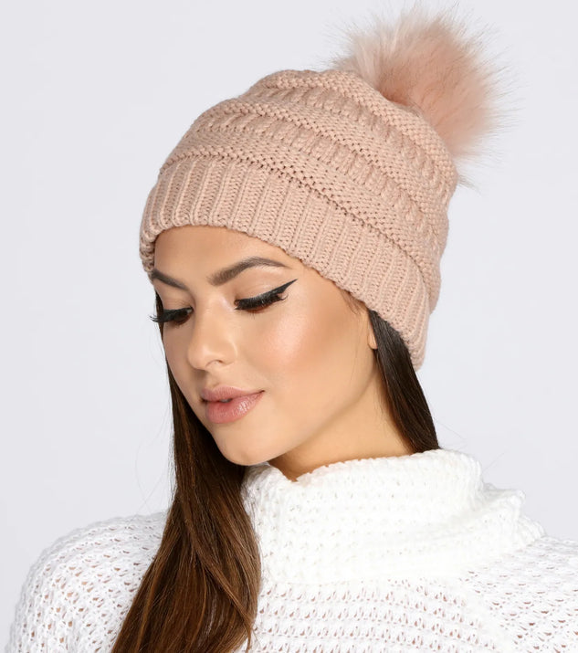 Cuddle Buddy Knit Pom Pom Beanie
