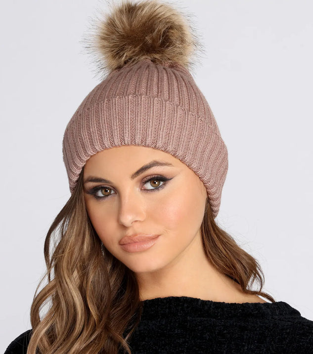 Keep It Warm Pom Knit Beanie