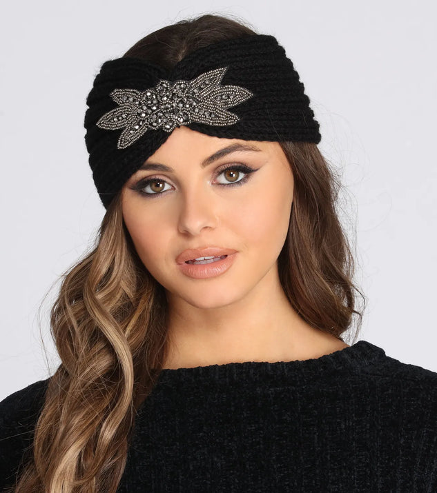 Embellished Knit Headwrap