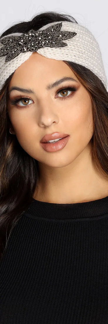 Embellished Knit Headwrap