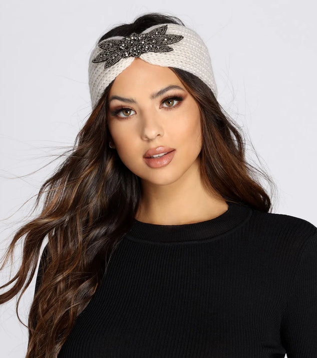 Embellished Knit Headwrap