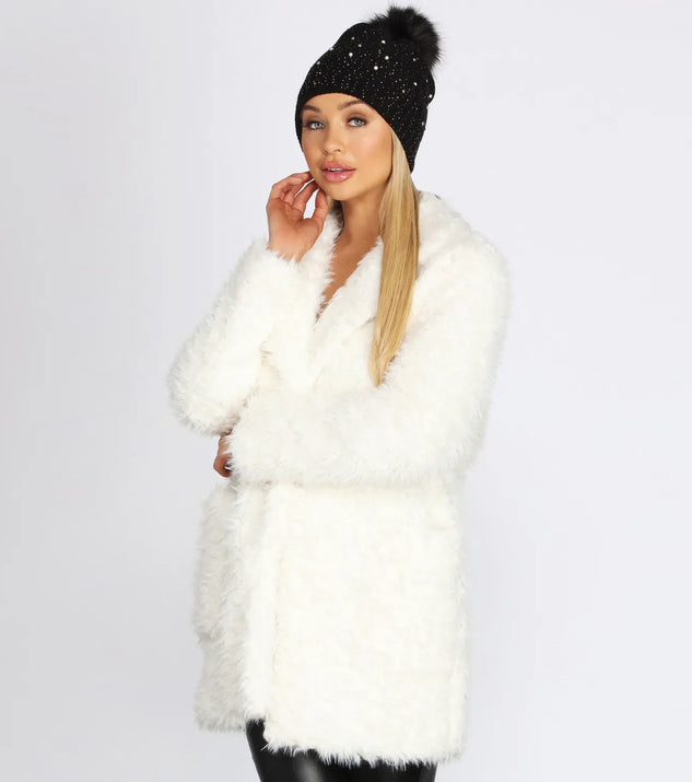 Winter Wonderland Beaded Pom Pom Beanie