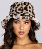 Fur Leopard Bucket Hat