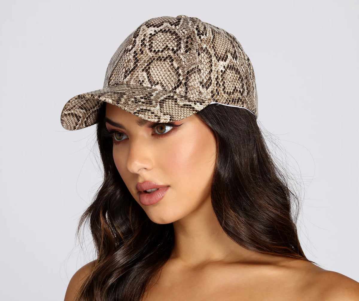 Snake Pattern Cap Snake Print Cap & Windsor