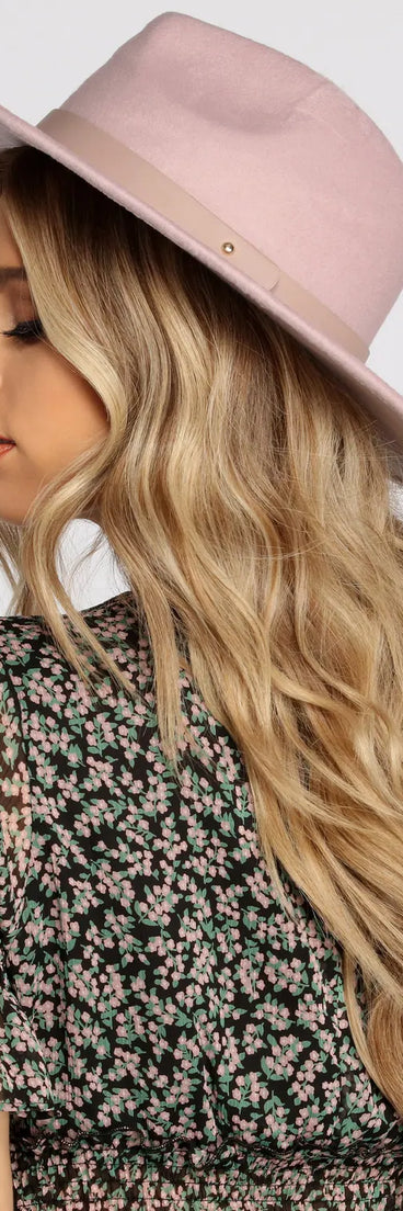 Wide Brim Belted Panama Hat