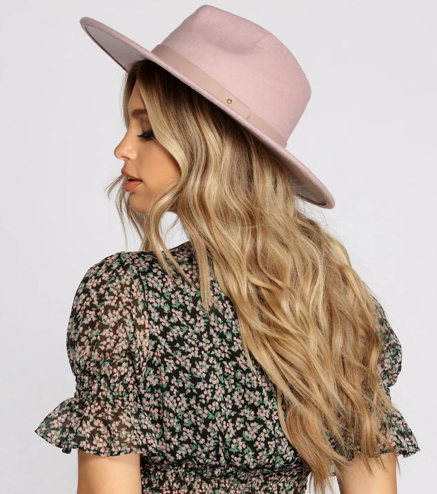 Wide Brim Belted Panama Hat