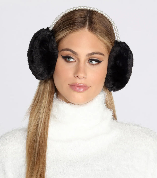 Pearl On Pearl Faux Fur Earmuffs