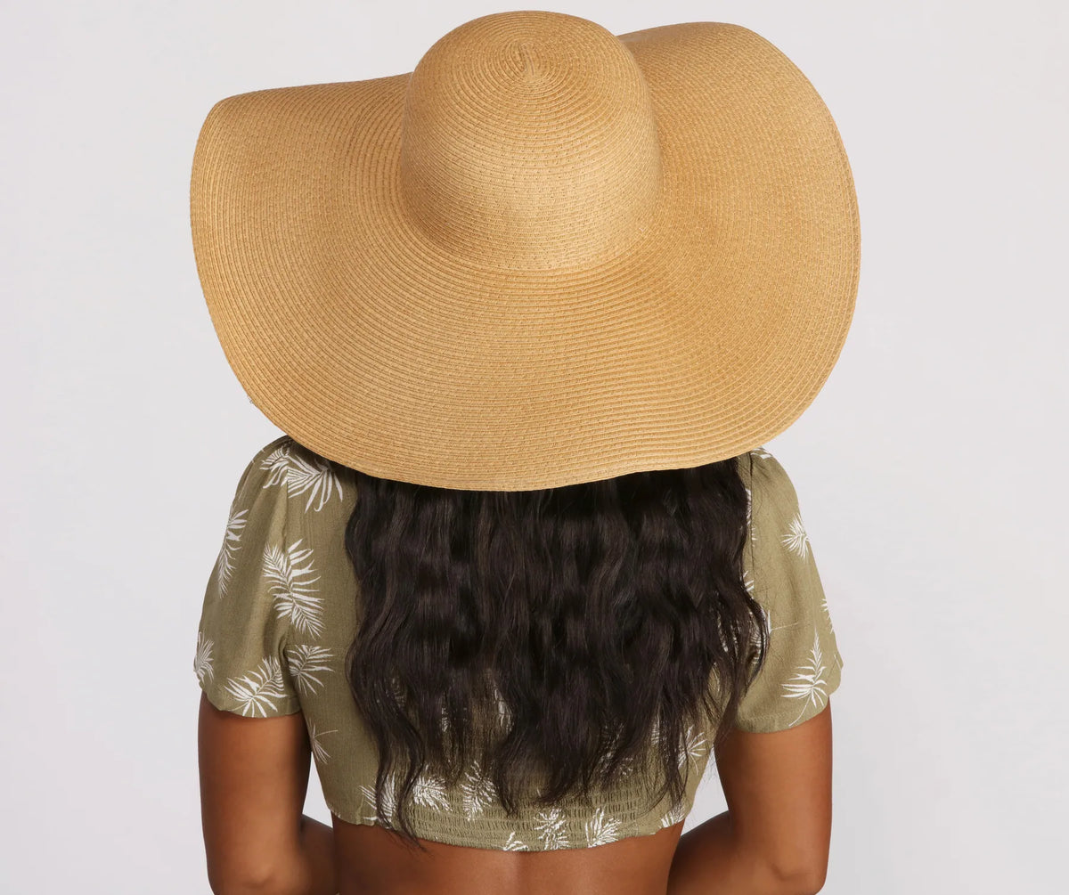 Basic Straw Wide Brim Floppy Hat & Windsor