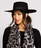 Faux Wool Banded Boater Hat