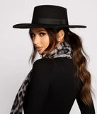 Faux Wool Banded Boater Hat