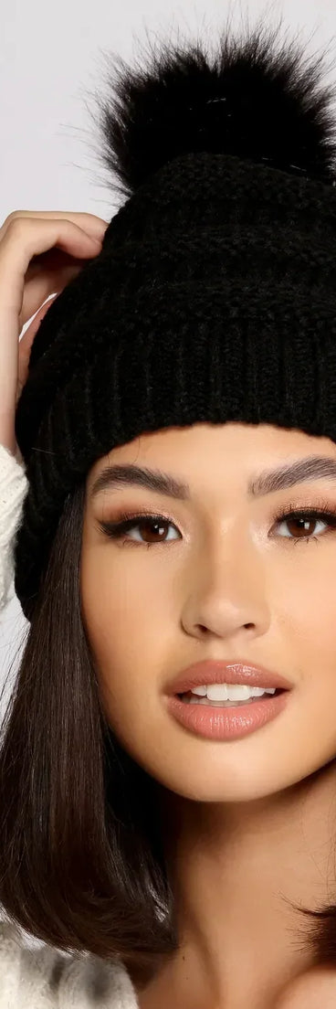 Chunky Knit Pom Beanie
