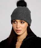 Glam Cozy Faux Fur Pom Beanie
