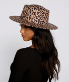Leopard Print Faux Wool Boater