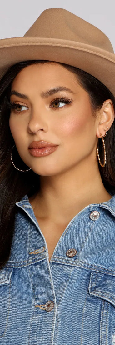 Off The Chain Faux Wool Panama Hat