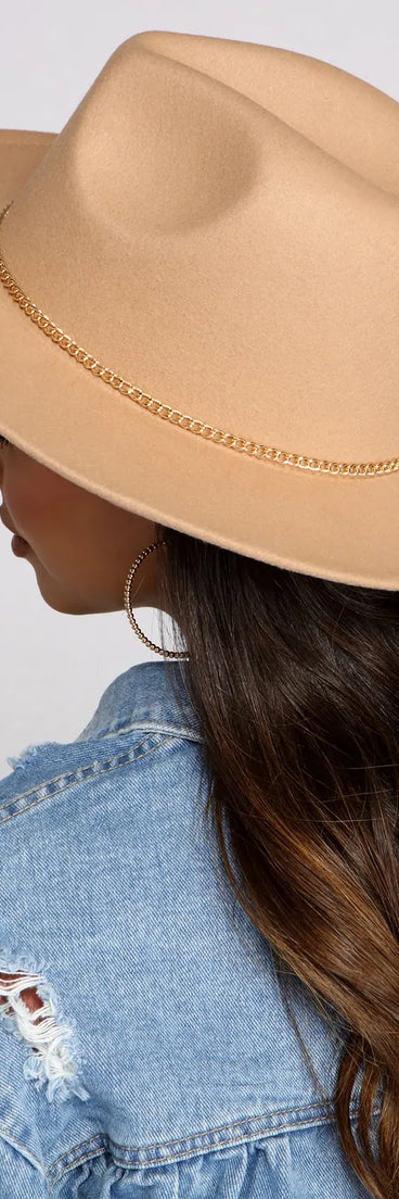 Off The Chain Faux Wool Panama Hat