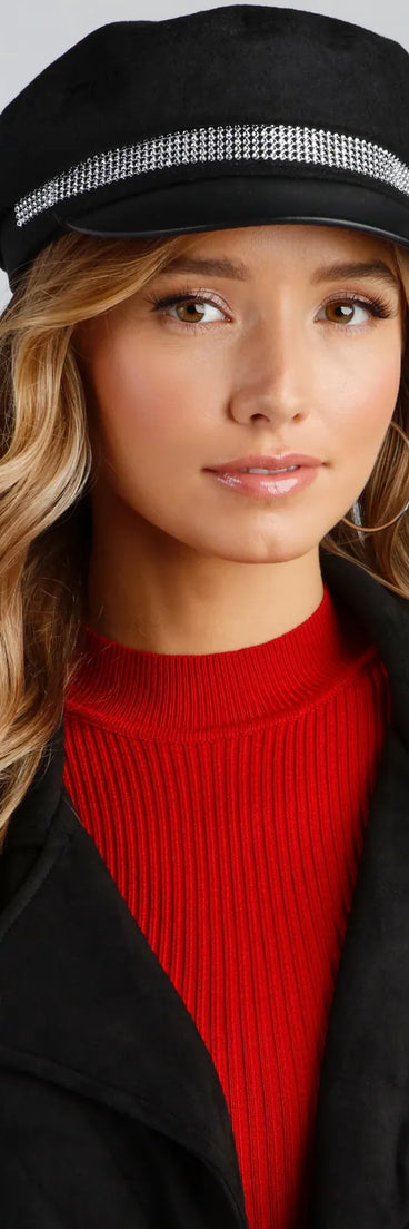 Glam City Rhinestone Cabby Hat