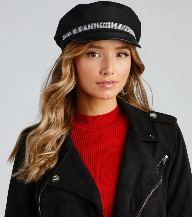 Glam City Rhinestone Cabby Hat