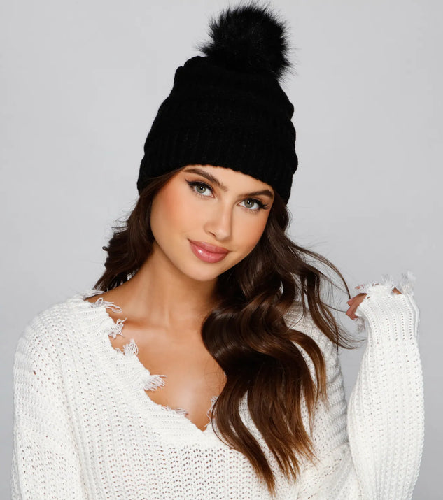 Chilly Days Knit Pom Pom Beanie