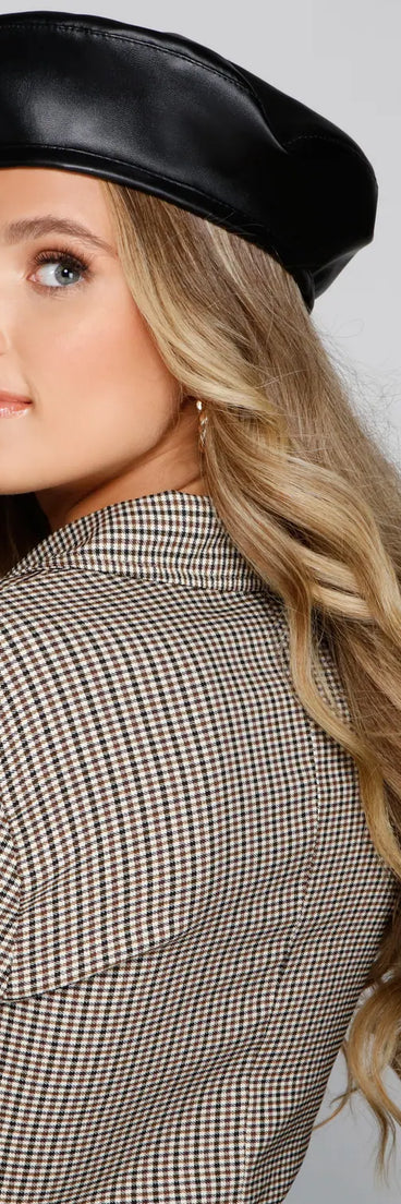 Classic Sophistication Faux Leather Beret