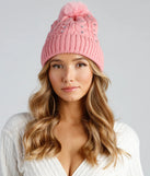 Snow Sparkle Rhinestone Pom Beanie