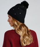 Sweet Sparkle Rhinestone Knit Beanie